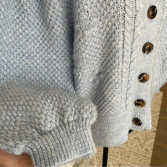 Who What Wear Corydalis Heather Cardigan Sweater Blue Wool Blend XXL - Picture 6 of 10